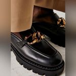 Free People  Lyra Link Loafer Mules Women’s Black & Gold Chain Size 9.5 /40 Photo 4