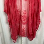 Torrid  Pink Mesh Embroidered Ruana Kimono Sz.OS NWT Photo 7