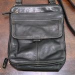 Fossil ‎ Black Leather Multi Compartment Crossbody Travel Bag Purse Minimalist Photo 12
