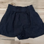 Charlie Holiday Anthropologie  Black Silver Pinstripe Shorts Women’s 4 Photo 0