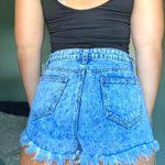 Boom Boom Jeans Size 9 Silver Studded High Waisted Ripped Jean Shorts Photo 1