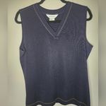 Misook  exclusively navy blue v neck top size L Photo 0