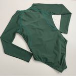 Cupshe Rashguard Swimsuit Long Sleeve High Neck Zip Chest Beach Surfing Green Photo 5