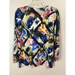 Talbots  Cotton Blend Tropical Print 3/4 Sleeve Cardigan Size Large Photo 5