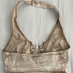 SheIn Brown Washed Denim Halter Top Photo 1
