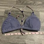 Victoria's Secret Victoria’s Secret Navy Blue White Stripe Swim Top; Medium Photo 1