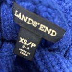 Lands' End  size XS Royal Blue Cable Knit Sweater turtleneck baumwolle blend Photo 3