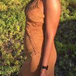 Suede dress, suede mini dress, leather dress Brown Photo 5