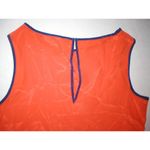 David Lerner New Womens NWT $200 Collection Silk Top Blouse Orange Blue XS USA Photo 2