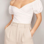 Reformation Framboise Off-Shoulder Linen Top, White, 4 (US) Photo 0