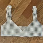 Pearl Beaded Crop Top White Photo 0