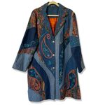 PARSLEY AND SAGE Vintage Denim Embroidered Brocade Duster Coat Blue Size 1X Photo 1