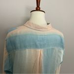 Rails Shirt Charli Sunset Gradient Button Down Linen Rayon Rainbow Ombré Sherbet Photo 8