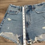 Abercrombie & Fitch  The Mom High Rise Stretch Blue Jean Shorts Size 25 Photo 6