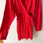 Free People Beach Red Stasia Mini Dress Size Medium Cut Out Sides Stretch Photo 4