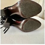 Diane Von Furstenberg  black fringe trim high heel riding boots Photo 4