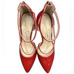 Jessica Simpson  sexy bold glamorous red patent leather pointy toe heels NWOT 10 Photo 3