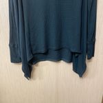 Free People  V-Neck Thermal Shirt Evergreen Green Boho Oversize Shark Bite Photo 1