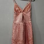 Abercrombie & Fitch Pink Crochet Lace Eyelet Dress Size XS Photo 2