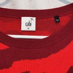 CAbi Sweater Womens Medium Red Sakura Camo Pullover Crewneck Style 3158 Knit Photo 1