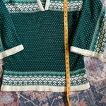 Vintage Green & Cream Acrylic Sweater V Neck Wide Sleeves Size L Fits Like M Size M Photo 7