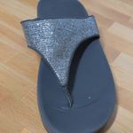 FitFlop Silver Lulu Superglitz Sandals Thong Flip Flop Sequins - Size 8 Photo 2