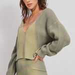 Lunya Cozy cotton silk reversible pullover soft green size M sweater Size M Photo 0
