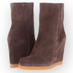 Stuart Weitzman new  𖦹 Bootscout Wedge Heel Ankle Boot 𖦹 Dark Taupe Suede 𖦹 10 Photo 0