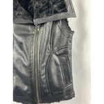 Olive & Oak Women’s  Faux leather and fur biker vest Size Small Photo 2