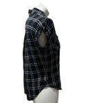 Jachs Girlfriend Jach’s Girlfriend women’s short sleeve black plaid button up blouse top Photo 5