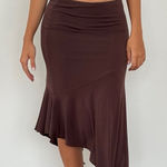 Motel Rocks NWOT Cinta Low Rise Midi Skirt In Choclate Photo 0
