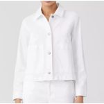 Eileen Fisher Organic Cotton Denim Classic Jean Jacket White Chore Coat Trucker Photo 7
