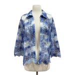 Alfred Dunner  Blue Tie Dye Floral Medallion Lace Jacket Size Large Petite Photo 1