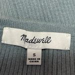 Madewell Blue Sleeveless Ribbed Knit Corset Bustier Crop Sweater Tank Top Sz S Photo 2