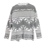 Pink republic  Open Front Cardigan Sweater Womens Large Grey White Aztec Western Photo 2