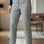 Adrianna Papell  Dark Blue &‎ White Gingham Print Cotton Stretch Pants Women's 10 Photo 0