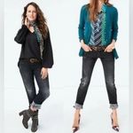 CAbi  Distressed Black Slim Boyfriend Jeans Size 8 Style 3749 Photo 2