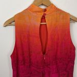 David Warren New York Sleeveless Mandarin Collar Ombre Maxi Dress Size 8 Orange Photo 4