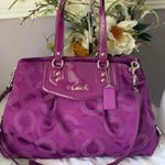 Coach  Ashley Dotted Op Art Purple Satchel /Shoulder Bag Photo 0