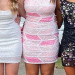 Intrigue by Blush Formal Dress Pink Sequin Mini Dress Photo 3