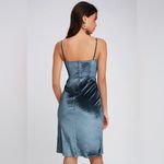 Lulus  Size XS Honey Love Light Blue Velvet Bodycon Wrap Dress Romantic Cocktail Photo 2