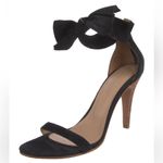 Ulla Johnson  Thecia Suede Noir Black Bow Single Strap Heels Size EU 40 US‎ 10 Photo 2