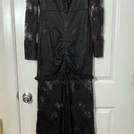 Alexis  Lucasta Black Lace Ruffled Ruched Steampunk Goth Cocktail Maxi Dress XS Photo 2
