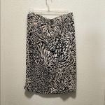 Anne Klein  Black and White Ruched Pencil Midi Skirt Photo 2