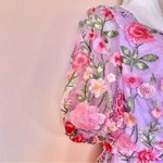 NoliaBae  Lavender Pink Red Floral Embroidered Puff Sleeve Tulle Dress. Photo 2