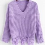 Zaful Cropped Light Purple Sweater Photo 0