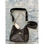 Boohoo NWT!  Black Nylon Shoulder Bag w Detachable Crossbody Strap and Pouch Photo 1