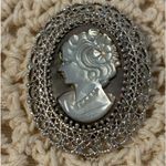 Vintage Silver and Mother of Pearl Brooch Photo 4