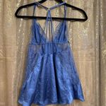 Victoria's Secret Periwinkle Blue Satin Lace Strappy Back Slip Top Small NWT Photo 1