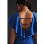 Anthropologie  Sachin & Babi Ruffled Maxi Dress V-Neck Flutter Sleeves Blue 8 Photo 3